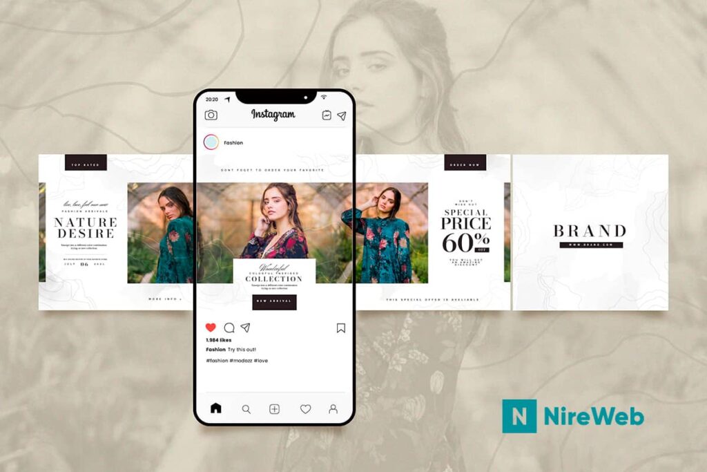 Gesti&oacute;n de redes sociales de un cliente de NireWeb mostrada en un m&oacute;vil