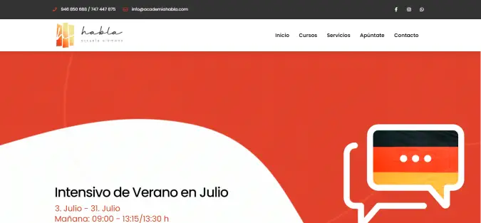 Web de Academia de Alemán en Getxo dise&ntilde;ada por NireWeb