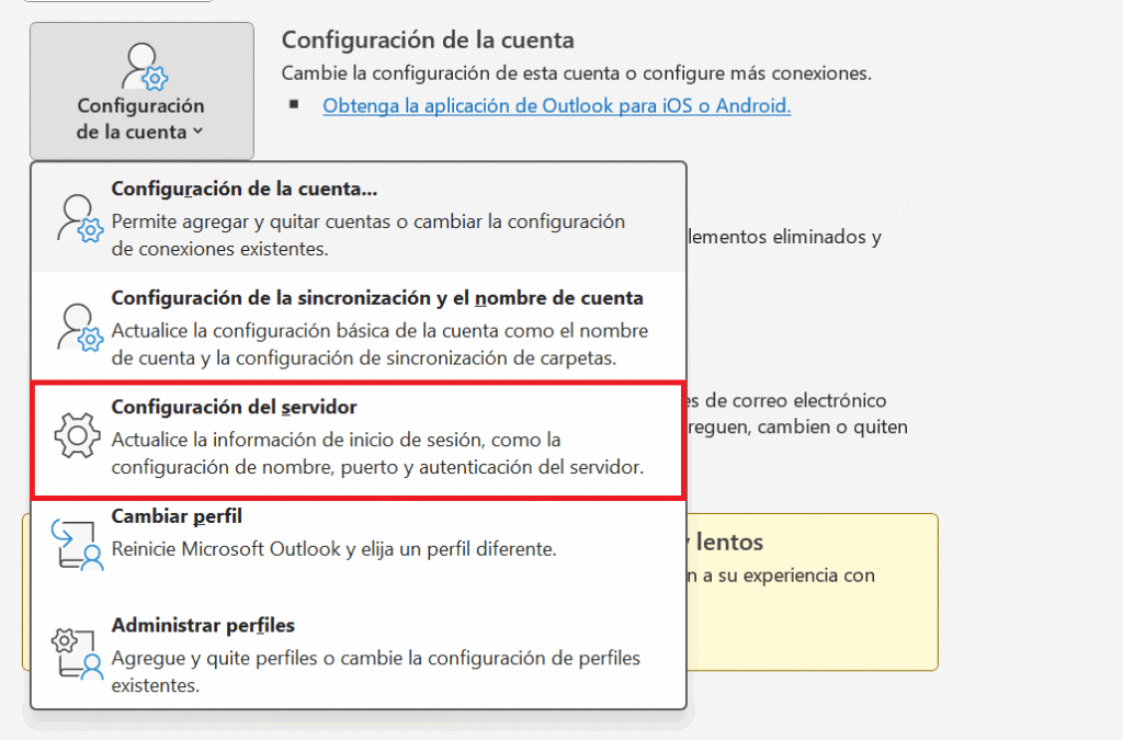 Configurar correo corporativo en Outlook 15 Configuracion de servidor