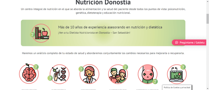 Web de Centro de Nutrición dise&ntilde;ada por NireWeb