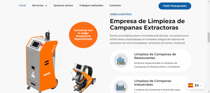 Web de Limpieza Campanas Extractoras dise&ntilde;ada por NireWeb