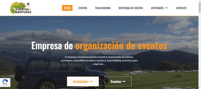 Web de Eventos y aventuras dise&ntilde;ada por NireWeb