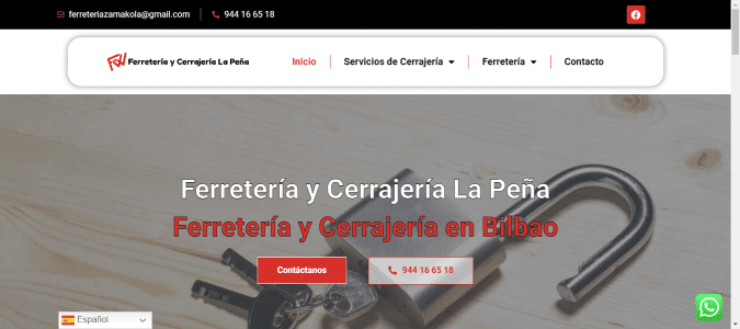 Web de Ferretería Cerrajería La Peña dise&ntilde;ada por NireWeb