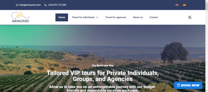 Web de Arimundi Tours dise&ntilde;ada por NireWeb