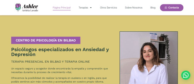 Web de Ashlee Arrieta Psicología dise&ntilde;ada por NireWeb