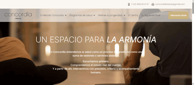 Web de Concordia Lifestyle dise&ntilde;ada por NireWeb