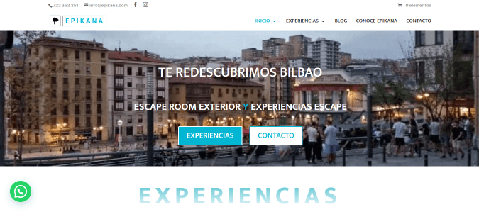 Web de Escape Room Exterior en Bilbao dise&ntilde;ada por NireWeb