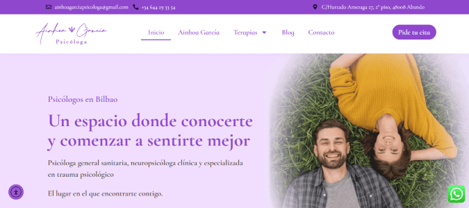 Web de Ainhoa Garc&iacute;a Psic&oacute;loga dise&ntilde;ada por NireWeb
