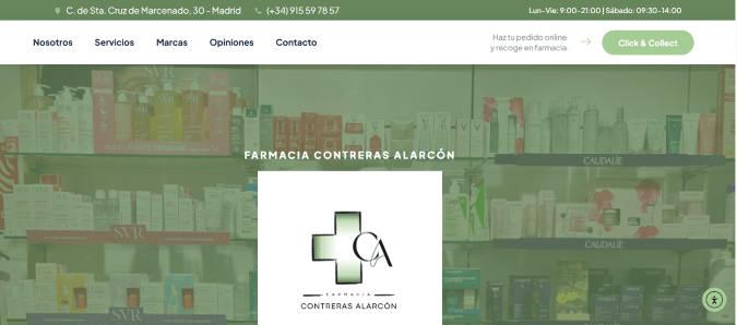 Web de Farmacia Contreras Alarc&oacute;n dise&ntilde;ada por NireWeb